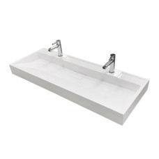 Adamant Sink, washbasin VISION, artificial stone, rectang., with mixer hole, without overflow, 1200х455х110mm, imposed, white (4824296204901)