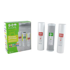 Ecosoft Комплект картриджів Raifil 1-2-3 GREEN (2 поліпропілену+вугілля) (RAIFILOSMOSGREEN)