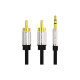 Кабель мультимедійний 3.5mm M to 2xRCA M 1.0m black Vention (BCFBF)