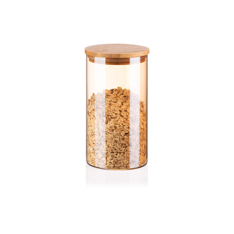 ARDESTO Jar Golden Moon, 760ml, glass, bamboo, round, golden (AR1376BLRG)