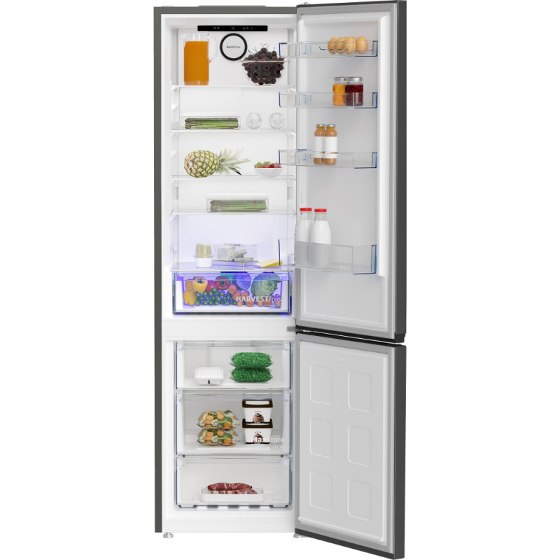Beko Ref with bottom freezer, 203x60x67, ref-249L, freez.-106L, 2doors, A++, NF, display, HarvestFresh, inv., dark grey (B5RCNA405HMG)