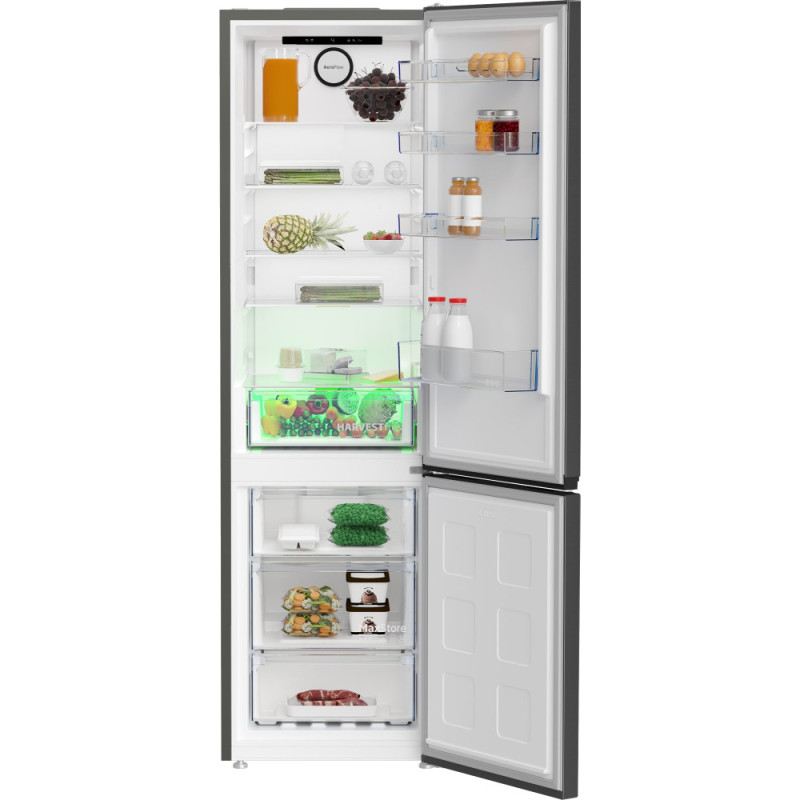 Beko Ref with bottom freezer, 203x60x67, ref-249L, freez.-106L, 2doors, A++, NF, display, HarvestFresh, inv., dark grey (B5RCNA405HMG)