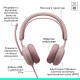 Наушники Logitech Zone Wired 2 USB Rose (981-001620)