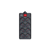 Сетевой фильтр питания REAL-EL REAL-EL RS-8 PROTECT, 1.8m, black (EL122300021)