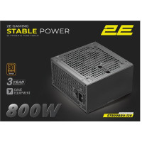 2E Gaming Блок живлення 2E GAMING Stable Power Pro ATX3.1 GEN5.0 (800W), >85%, 80+ Bronze, 120мм, 1xMB 24pin(20+4), 2xCPU 8pin(4+4), 3xMolex, 6xSATA, 4xPCIe 8pin(6+2), 1xPCIe GEN5 16pin (2E-ST800BRII-120)