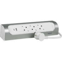 Legrand Power strip without cable, 3xType F, 16A, 1xUSB-A, 1xUSB-C, angled, white (694504)