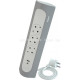 Legrand Подовжувач мережевий  без кабелю, 3xТипF, 16A, 1xUSB-A,1xUSB-C, кутовий, білий (694504)
