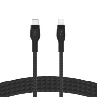Belkin Кабель USB-С - Lightning, BRAIDED SILICONE, 1m, black (CAA011BT1MBK)