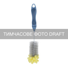 ARDESTO Щітка для миття пляшок з губкою ARDESTO Solid 34х5см, пластик, блакитний (ARHK4203B)
