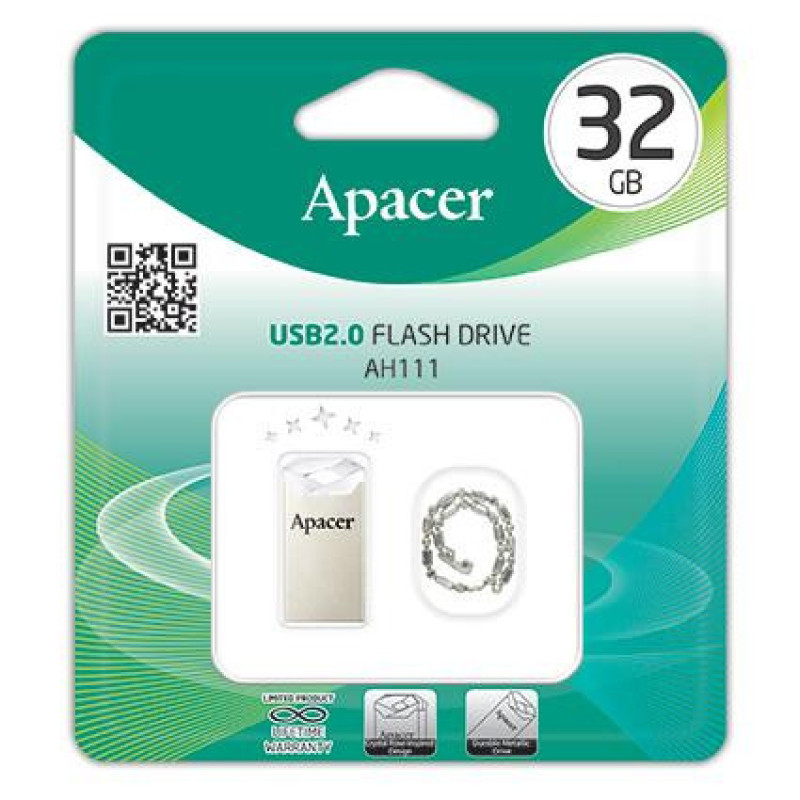 Apacer 32GB USB 2.0 Type-A AH111 Crystal (AP32GAH111CR-1)