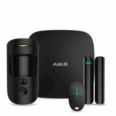 Ajax StarterKit Cam security alarm system, hub 2, motioncam, doorprotect, spacecontrol, jeweller, wireless, black (000016586)