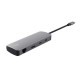 Trust Адаптер Trust Dalyx 8in1 USB-C> 1xUSB-А 3.2/USB-A 2.0/2xUSB-С/HDMI/Ehernet/SD/microSD, Алюміній, 0.15м, Сірий (25672_TRUST)