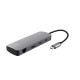 Trust Адаптер Trust Dalyx 8in1 USB-C> 1xUSB-А 3.2/USB-A 2.0/2xUSB-С/HDMI/Ehernet/SD/microSD, Алюміній, 0.15м, Сірий (25672_TRUST)