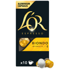 L`OR L`OR сoffe capsules Espresso Biondo, arabica 100%, 10pcs, Nespresso (8711000686034)