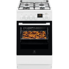 Electrolux Плита комбинированная, 58л, 50x60см, дисплей, конвекция, пар, белый (LKK560205W)