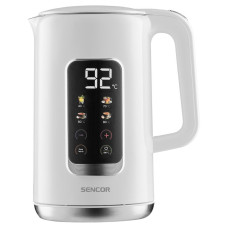 Sencor electric kettle, 1.7L, LED display, double-walled, Strix, white (SWK0950WH)