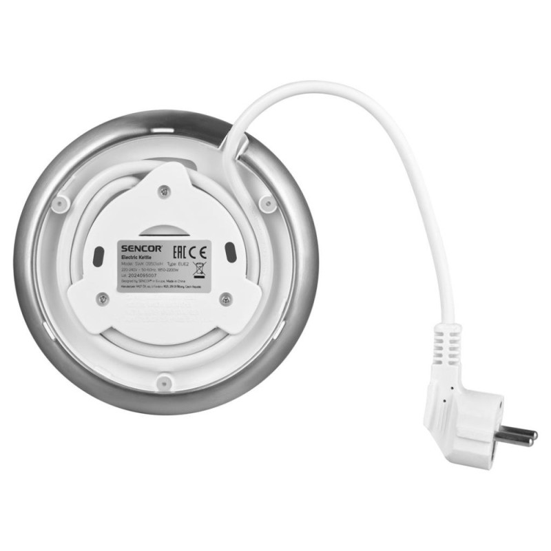 Sencor Электрочайник 1.7л, Strix, LED дисплей, двойные стенки, белый (SWK0950WH)