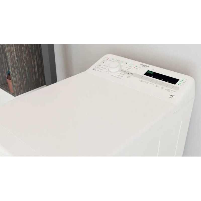Whirlpool Стиральная машина вертикальная, 6кг, 1000, C, 60см, дисплей, белый (TDLR6040SEU/N)
