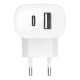 Belkin Home Charger 37W USB-C PD PPS 25W, USB-A 12W, white (WCB007VFWH)