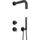 Deante Shower set Silia with mixer, shower head, hand shower, handle - concealed, black (NQS_N9XK)