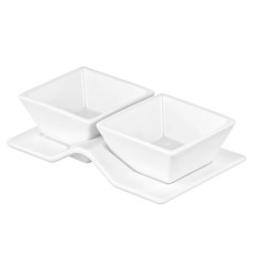 ARDESTO Set for snack, 3pcs, porcelain, white (AR3750)