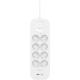Belkin Подовжувач-фільтр мережевий 8хТип F, 3x1.5мм кв, 16А, USB-A/USB-C 18Вт, з захистом від перенапруги, 2м, білий (SRB003VF2M-V2)