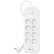 Belkin Подовжувач-фільтр мережевий 8хТип F, 3x1.5мм кв, 16А, USB-A/USB-C 18Вт, з захистом від перенапруги, 2м, білий (SRB003VF2M-V2)