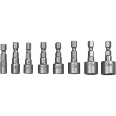 Topex Sockets, set of 8 pcs., 1/4 , 5-13 mm (39D387)