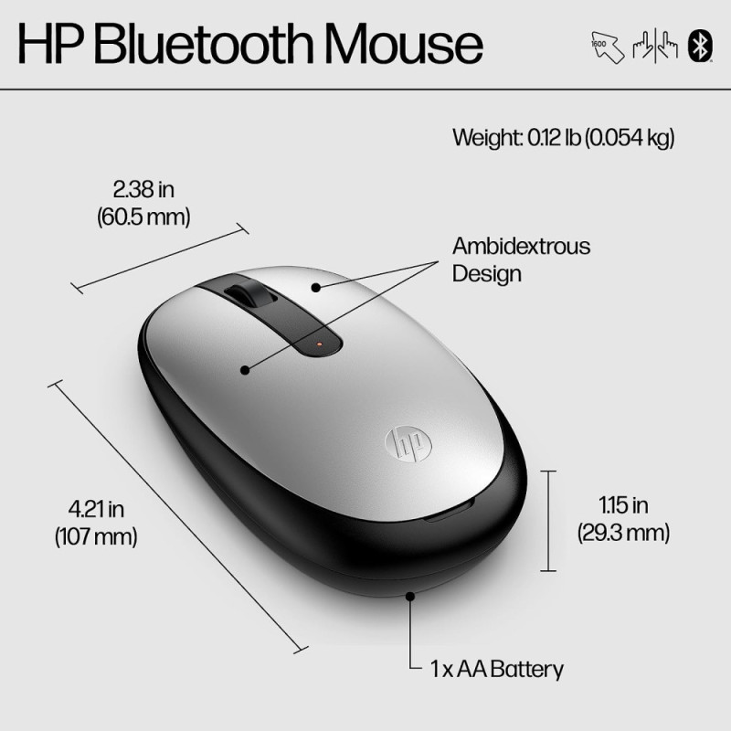 HP Mouse 240 BT silver (43N04AA)