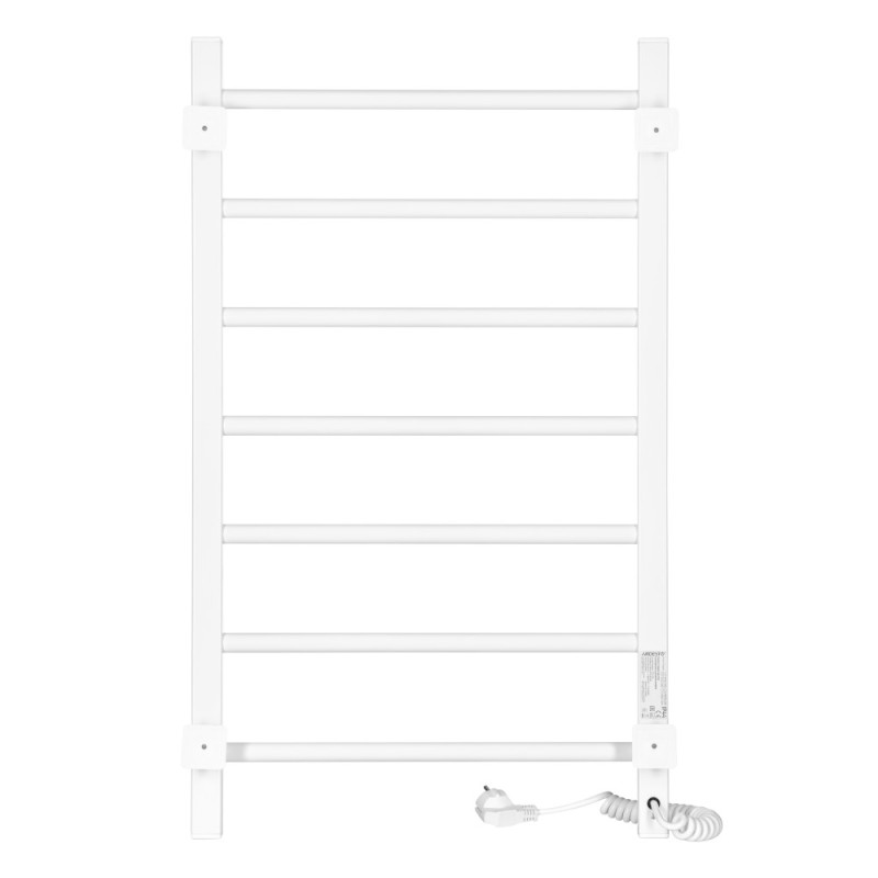 ARDESTO electric towel warmer SMART, 480x800mm, timer-regulator, steel, left connection, white (12-166153-4880)