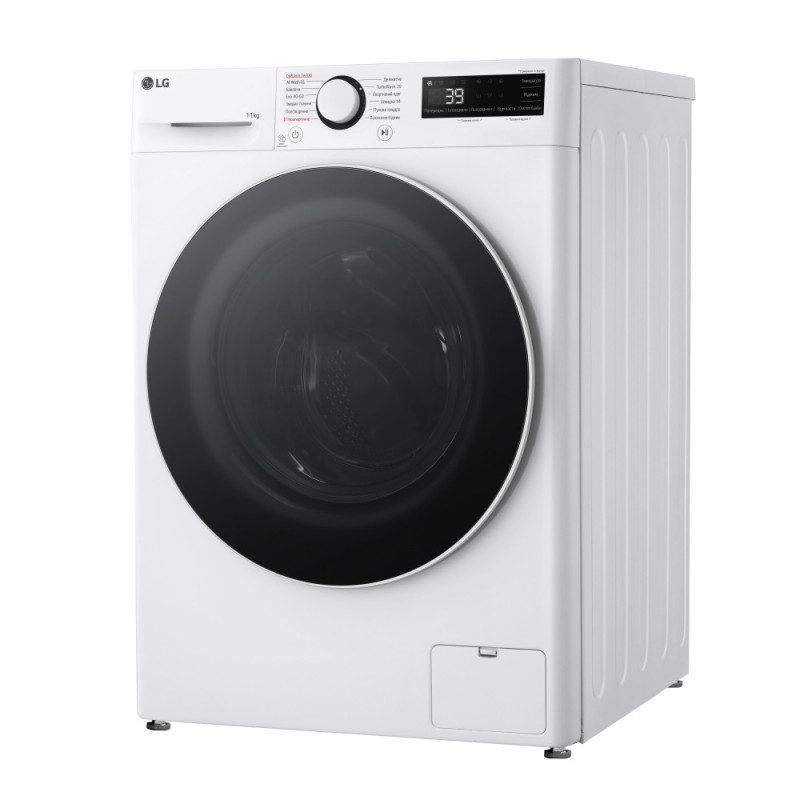LG Пральна машина фронтальна, 11кг, 1400, A, 57см, дисплей, пара, інвертор, білий (F4Y5ES0W)