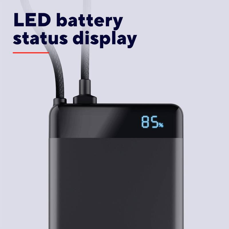 Trust Акумулятор портативний літій-іонний power bank Trust Fiera, 10000мА·год, 2хUSB-C, 20W, PD/QC 3.0, чорний (25880_TRUST)