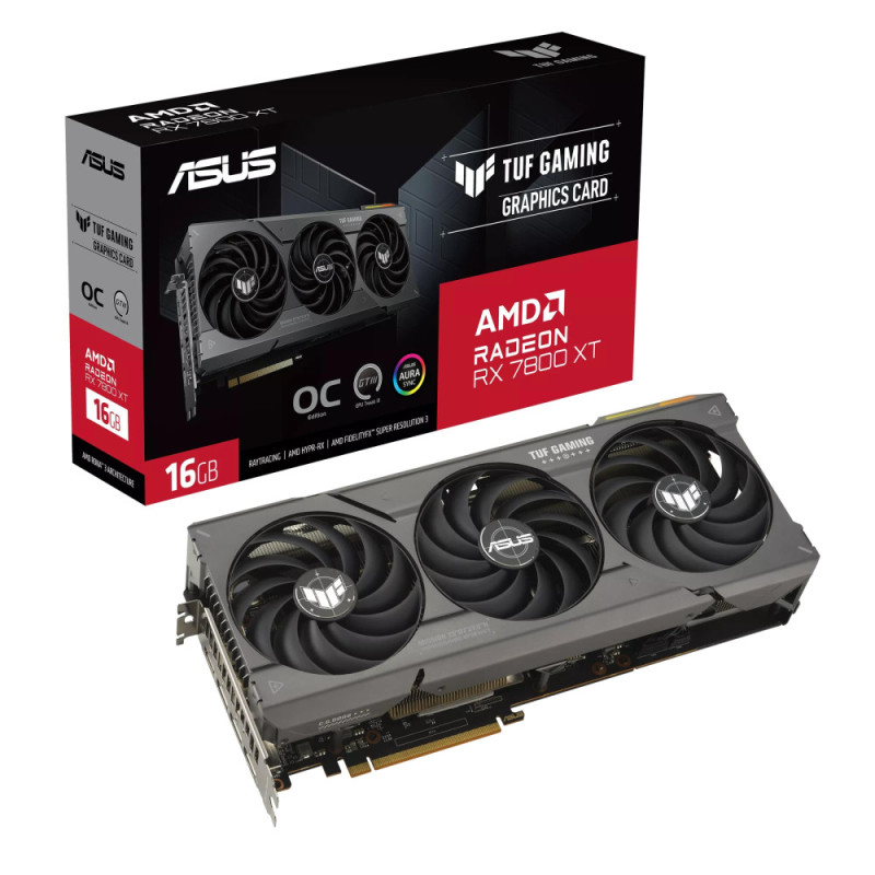 ASUS Graphic Card Radeon RX 7800 XT 16GB GDDR6 TUF OC TUF-RX7800XT-O16G-GAMING (90YV0JJ0-M0NA00)