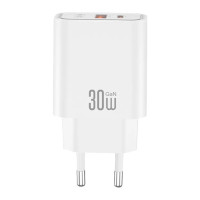 Зарядное устройство XO 1xUSB 22.5W + 1xUSB-C PD30W white (CE42.white)