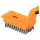 Neo Tools straight wire brush, 5x11 rows, straight wire 0.3mm, 1800mm, two-component handle (39-051)