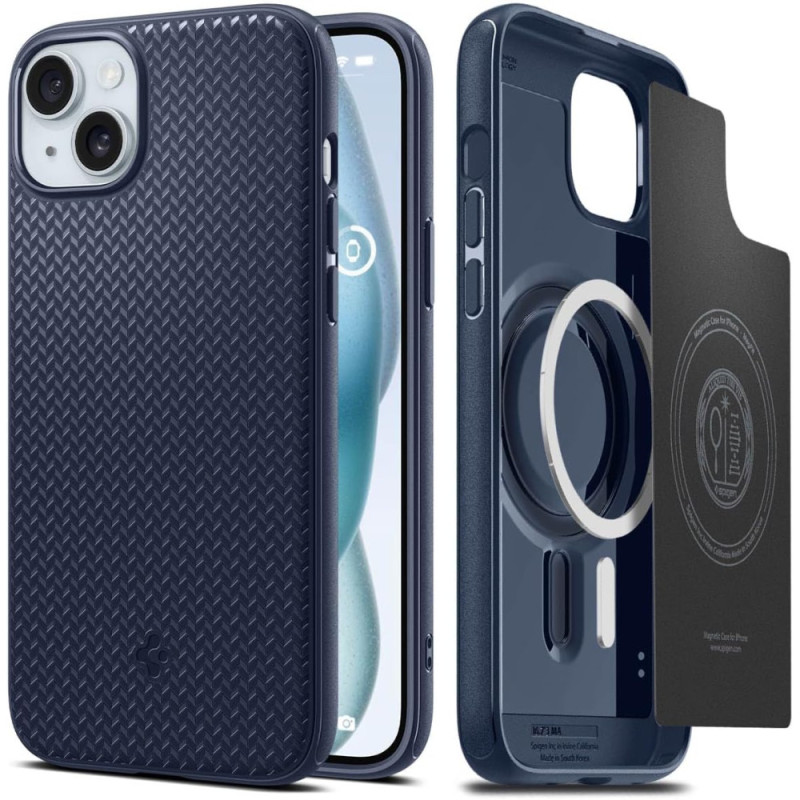 Spigen iPhone 15 Plus Mag Armor MagFit Navy Blue
