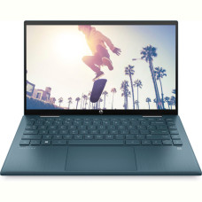 Ноутбук HP Pavilion x360 14-ek2021ua (A0NK4EA); 14" FullHD (1920x1080) IPS LED глянцевый сенсорный , Intel Core 3 100U (1.2 - 4.7 ГГц) , RAM 8 ГБ (Max 16 ГБ) , SSD 512 ГБ , Intel Graphics , без ОП , Wi-Fi , BT , веб-камера , DOS , 1.51 кг , синий , подсветка клавиатуры , сканер отпечатков пальцев