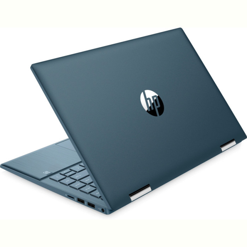 Ноутбук HP Pavilion x360 14-ek2021ua (A0NK4EA); 14" FullHD (1920x1080) IPS LED глянцевый сенсорный , Intel Core 3 100U (1.2 - 4.7 ГГц) , RAM 8 ГБ (Max 16 ГБ) , SSD 512 ГБ , Intel Graphics , без ОП , Wi-Fi , BT , веб-камера , DOS , 1.51 кг , синий , подсветка клавиатуры , сканер отпечатков пальцев