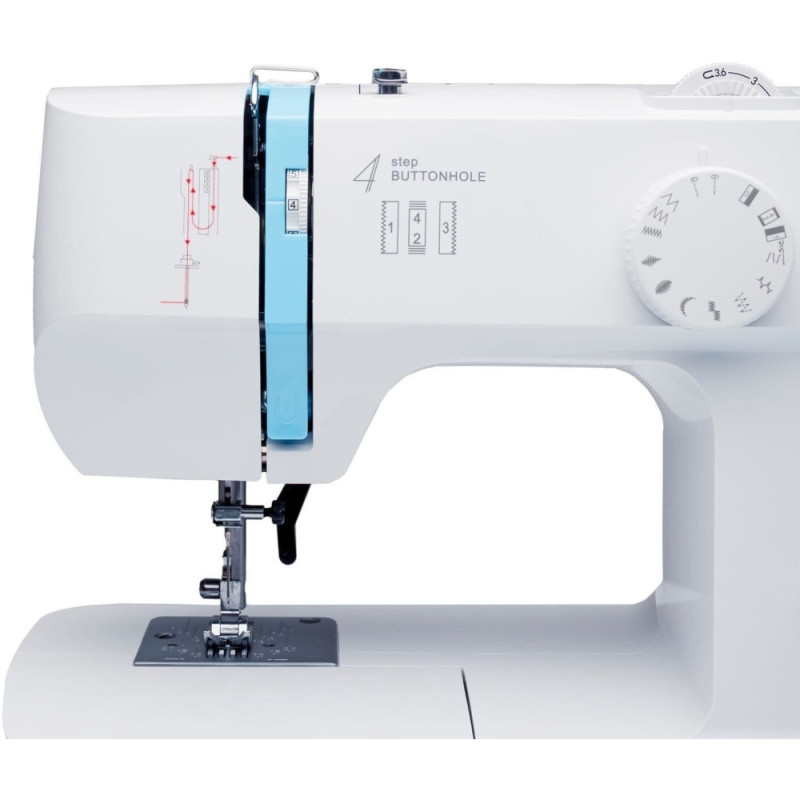 Minerva Sewing machine Horizon R, electromechanical, 71W, 13 sewing operations, loop semi-automatic, white (HORIZONR)