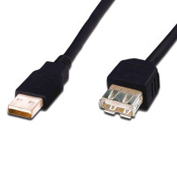 Дата кабель USB 2.0 AM/AF 1.8m Digitus (AK-300200-018-S)