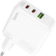 Зарядное устройство HOCO C115A Header 2xUSB-C PD65W + 1xUSB QC3.0 GaN White (6931474798312)