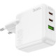 Зарядное устройство HOCO C115A Header 2xUSB-C PD65W + 1xUSB QC3.0 GaN White (6931474798312)
