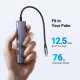 Концентратор Ugreen USB-C to HDMI + 3xUSB 3.0 + PD CM511 gray (15596)
