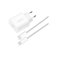 Зарядное устройство Essager USB-C PD20W + cable USB-C to USB-C white (EFJB02-JSTT2-T)