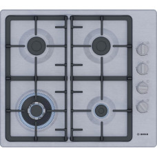 Bosch Варильна поверхня Bosch газова, 60см, чавун, WOK, нерж (PBH6C5K90R)