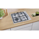 Bosch Варильна поверхня Bosch газова, 60см, чавун, WOK, нерж (PBH6C5K90R)