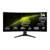 MSI Монитор 34" MAG 346CQ 2xHDMI, DP, Audio, VA, 3440x1440, 21:9, 180Hz, 1ms, sRGB 100%, CURVED, AdaptiveSync (9S6-3DD71M-001)