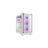 2E Gaming PC case Dominator Pro G2302W, without PSU, 2xUSB3.0, 1xUSBType-C, 4x120mm ARGB, VGA 380mm, LCS ready, controller with remote, TG Side Panel, TG/Mesh Front panel, ATX, white (2E-G2302W)