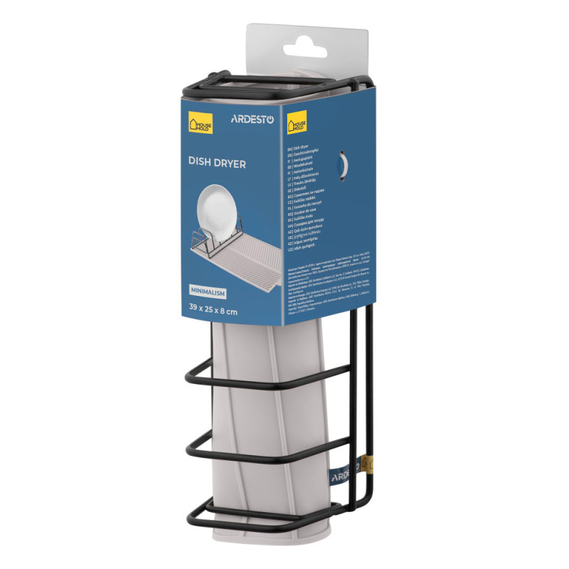ARDESTO Dish dryer with stand Minimalism 39x25x8cm, silicone, metal, grey (ARHK4102DR) ARDESTO Dish dryer with stand Minimalism 39x25x8cm, silicone, metal, grey (ARHK4102DR)
