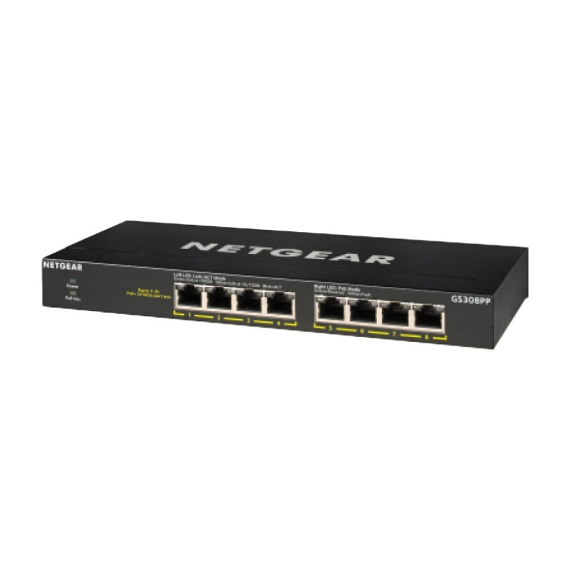 NETGEAR Комутатор GS308PP 8xGE PoE+ (83Вт), FlexPoE, некерований (GS308PP-100EUS)